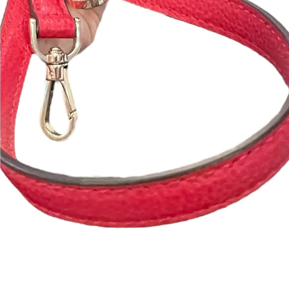 Kate Spade Eva Small Satchel Crossbody Bag‎ + Wallet Red Pebbled Leather Gold